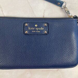 Kate Spade Blue Leather Wristlet